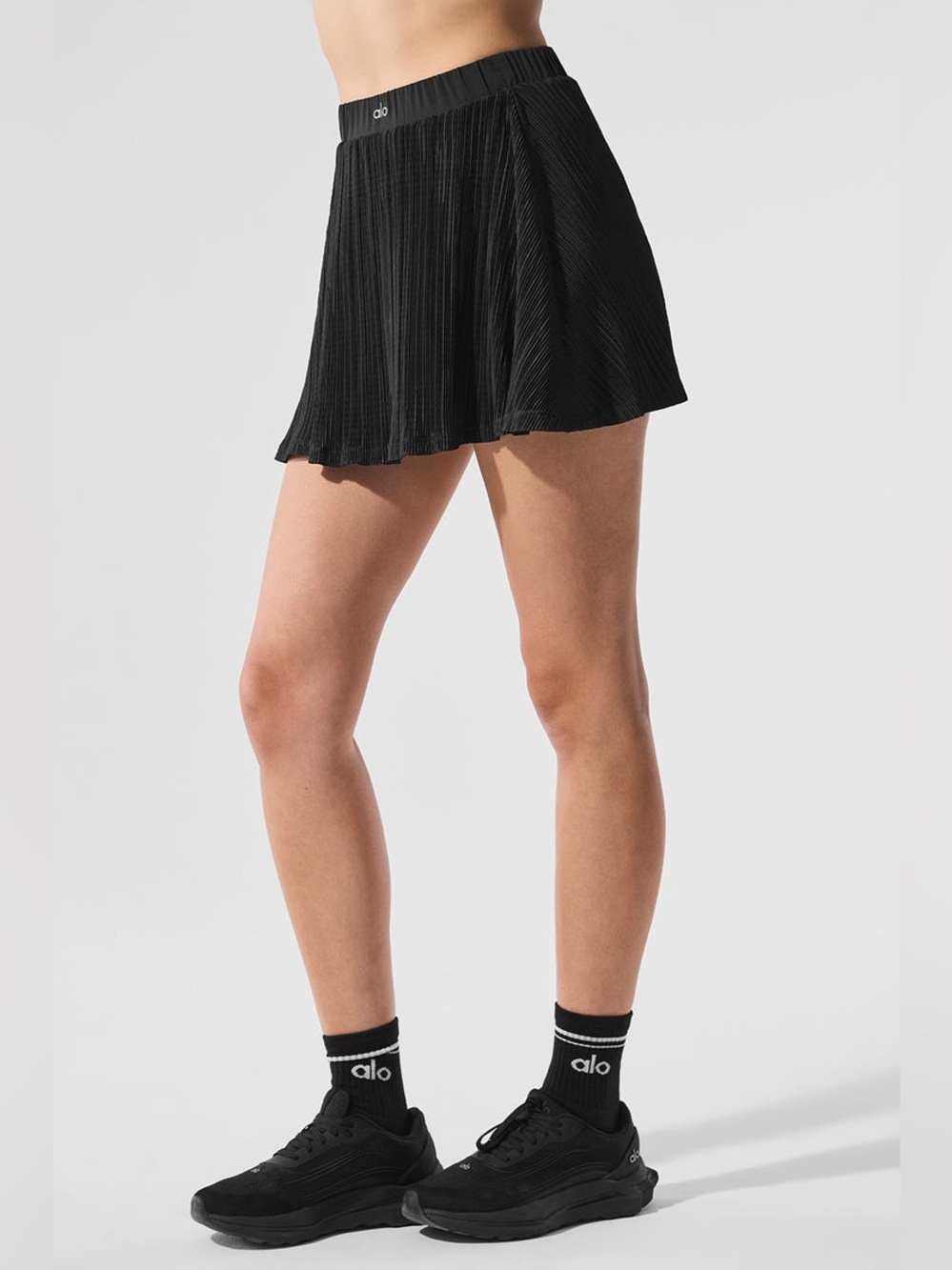 Alo Micro Plisse Tennis Skirt, Size Medium